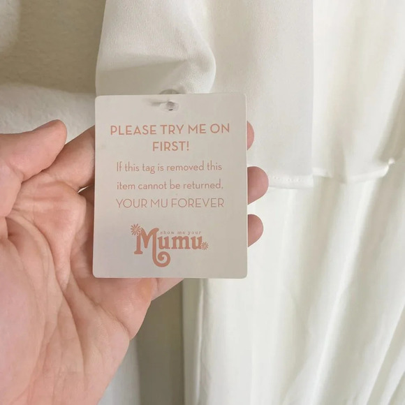 NWT Show Me Your MuMu Caitlin Ruffle Maxi Dress in White Size Medium - Picture 6 of 6